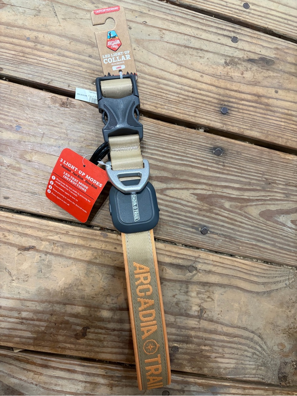 Arcadia Tan and Orange LED Light-Up Dog Collar
